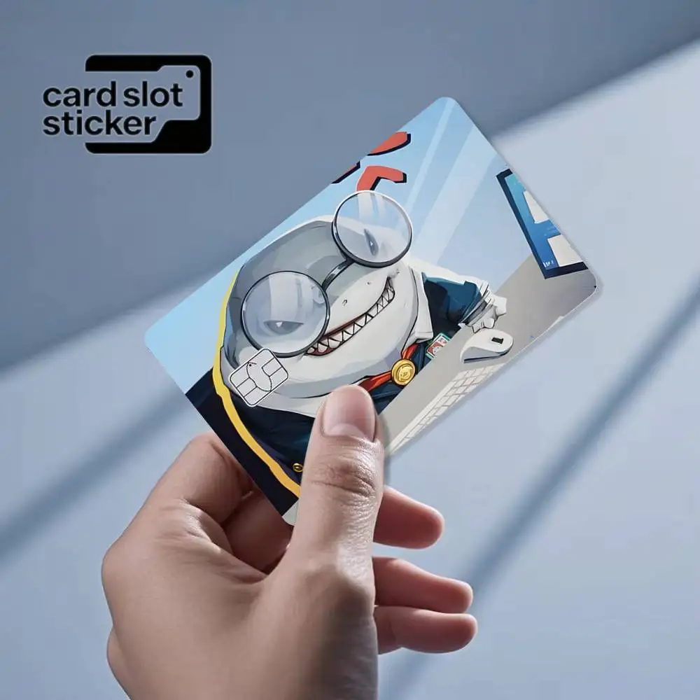 Cute Jeff The Land S-Shark  Credit Card HD Stickers Game Card Decal Small Chip Waterproof Sticker Gift