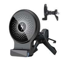 Car Wireless Charging Phone Holder Auto Phone Mount Magnetic Charger With Atmosphere Light Phone Fast Charging Stand For Truck