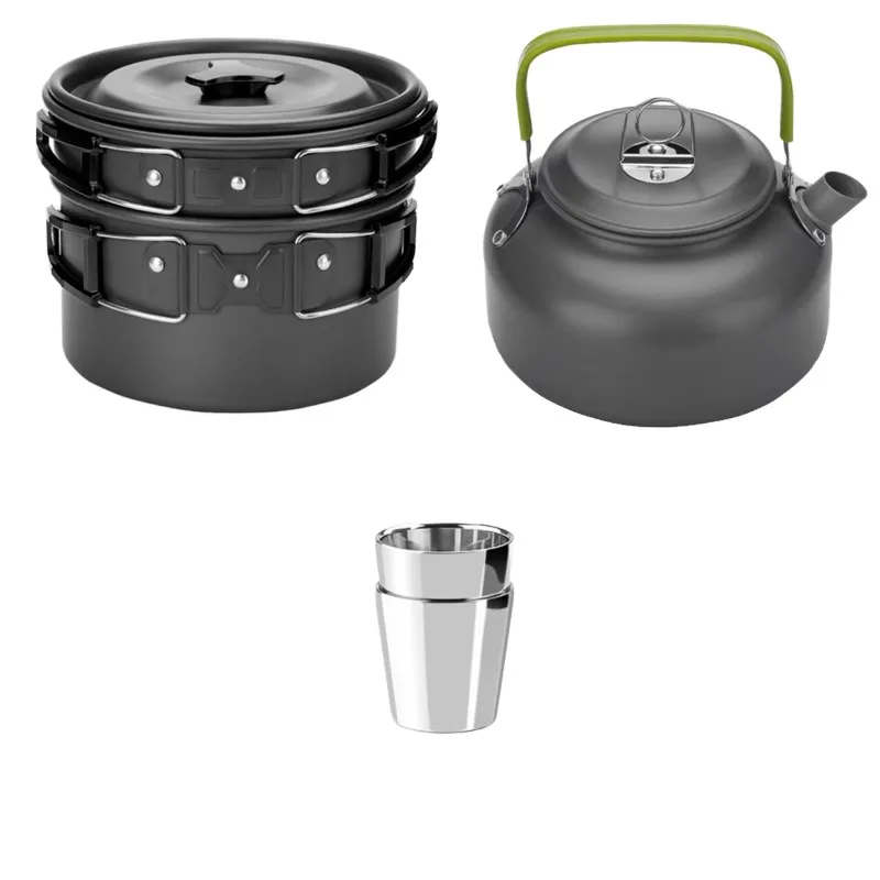 

Aluminum cookware set Stainless steel cover 2.0-3 liter outdoor camping portable kettle