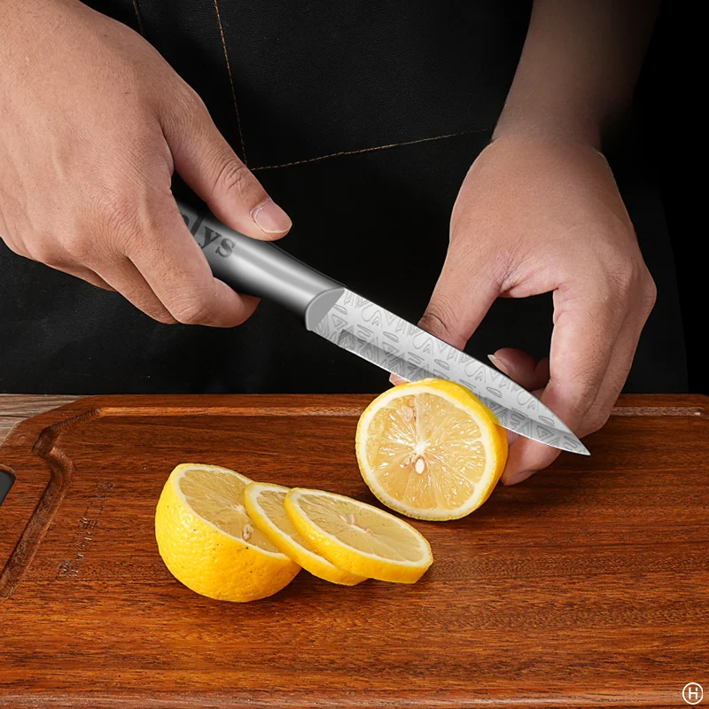 All-steel Damascus pattern kitchen knife household chef knife fruit knife set sharp kitchen knives