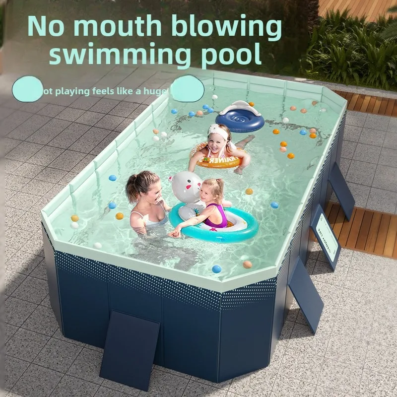 

Thickened Durable Inflatable Pool Outdoor Foldable Kiddie Water Pool Family Use Easy Setup Family Fun Bath Basin Bath Tub
