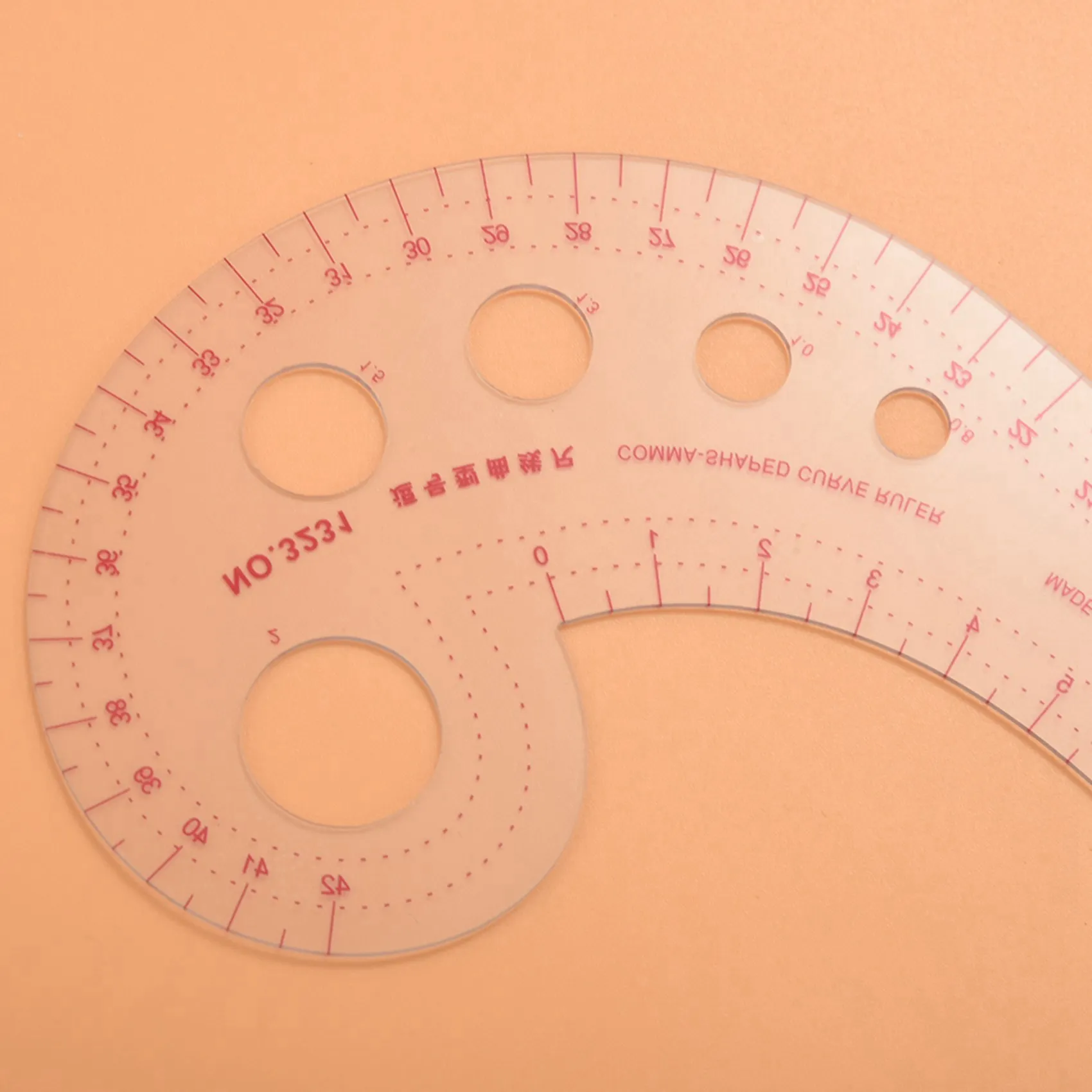 

5Pcs 11.8 Inch Long Comma Shaped Plastic Transparent French Curve Ruler Spline