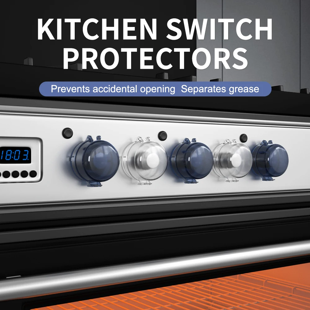 

5 шт. пылезащитная крышка ручки газовой плиты, защита для плиты, защитная крышка переключателя, защита от грязи, нескользящий замок безопасности для детей