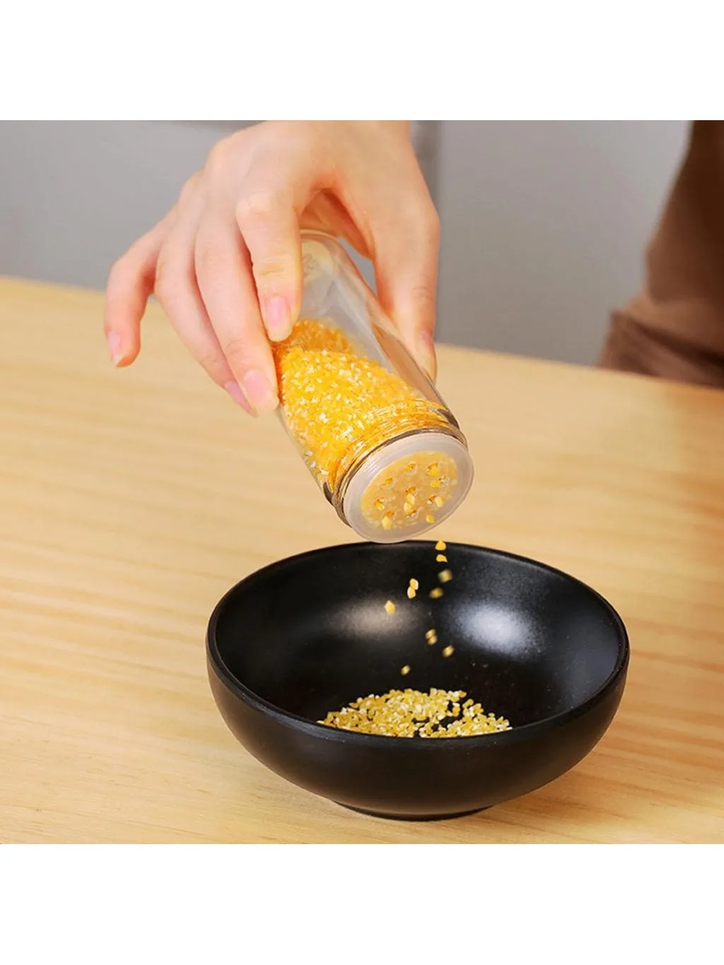 1pc Glass Seasoning Box, Modern Clear Spice Jar For Kitchen