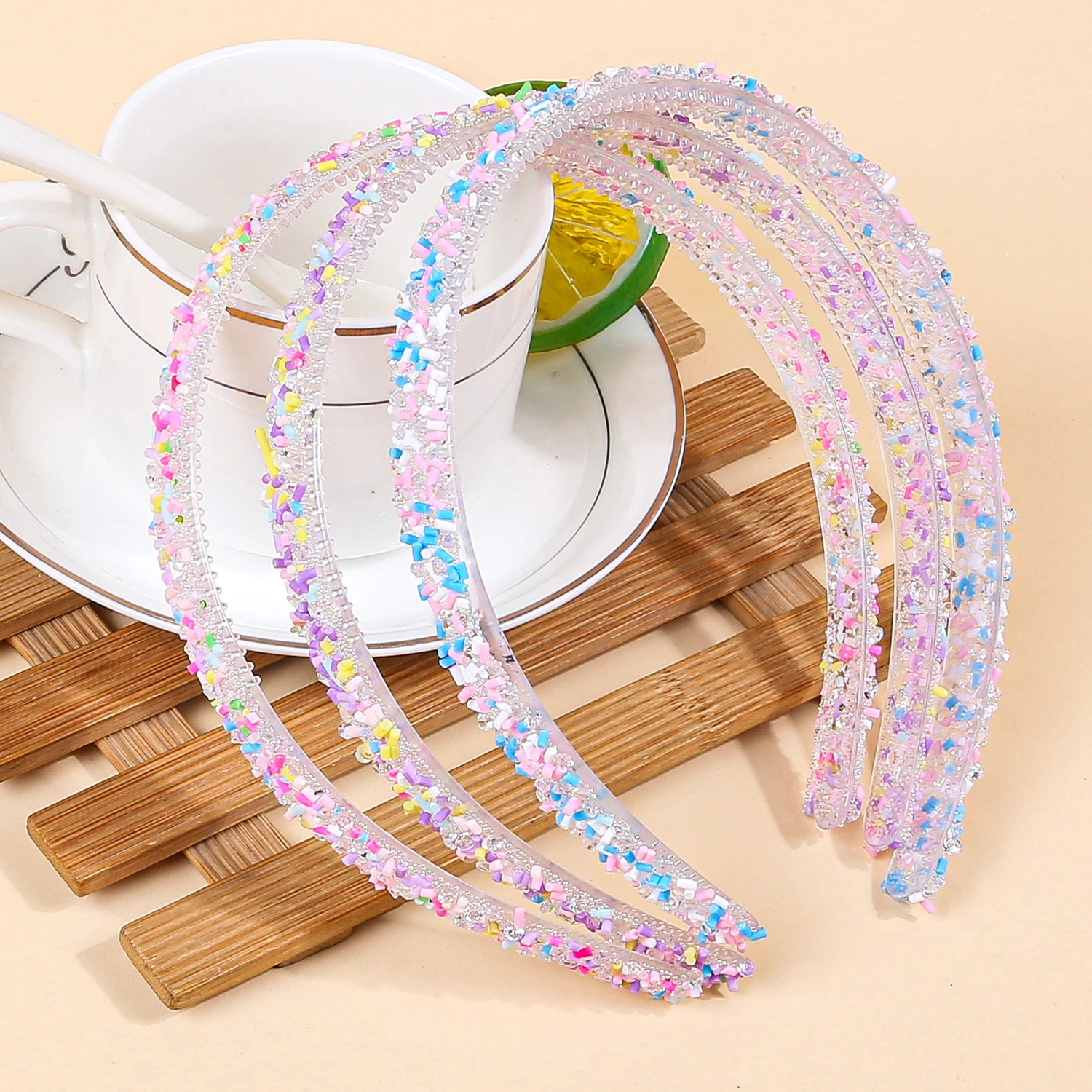 

3/12pcs Colorful Candy Doughnut Hair Band For Girls Cute Plastic Teeth Headbands For Children Kids Women Daily Hair Accessories