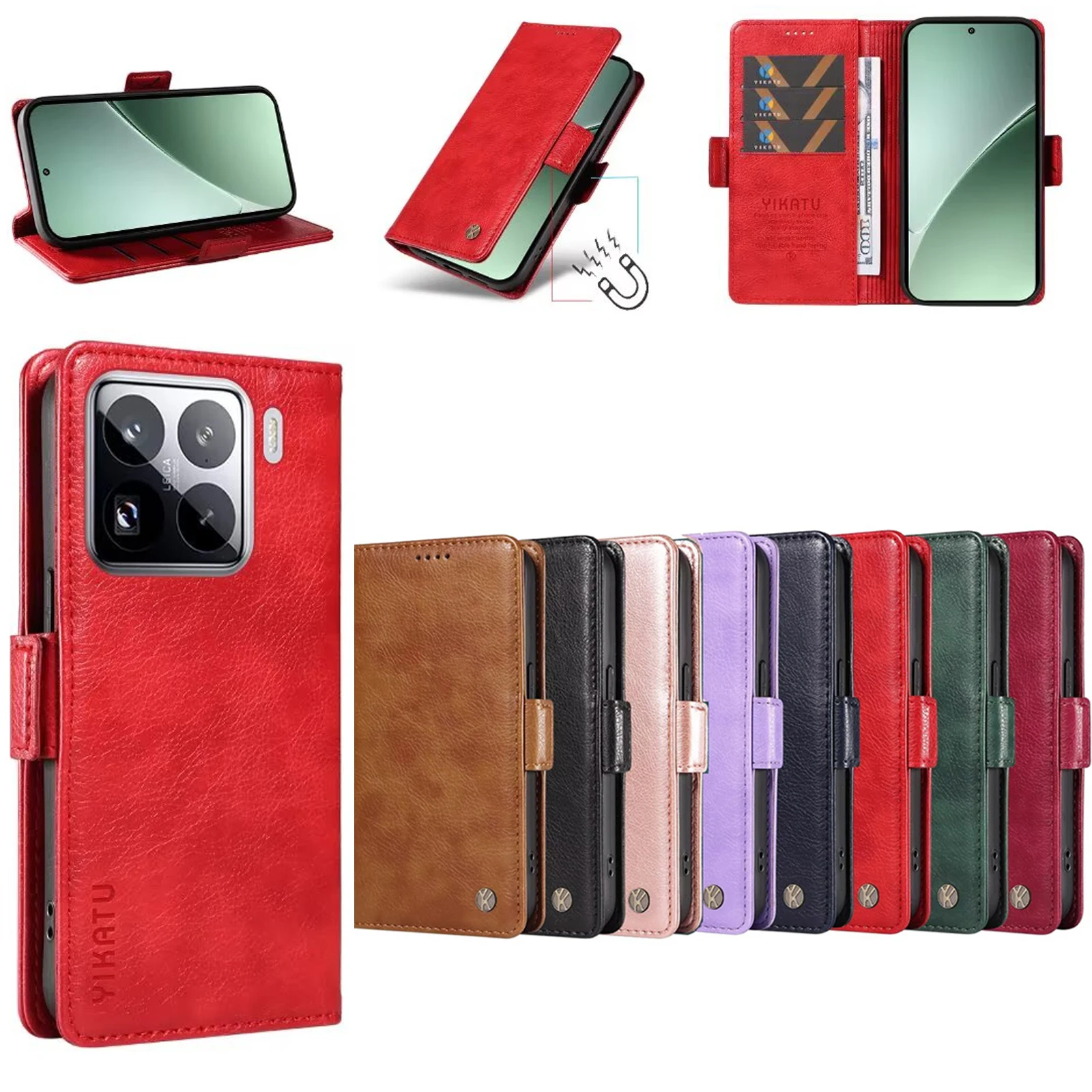 

Wallet With Card Slot Leather Case For Xiaomi Redmi Note 11 Pro Plus 5G K60 K50i K40S K40 A4 A3 A1 11S 10 4G 10T 10S K70 Ultra