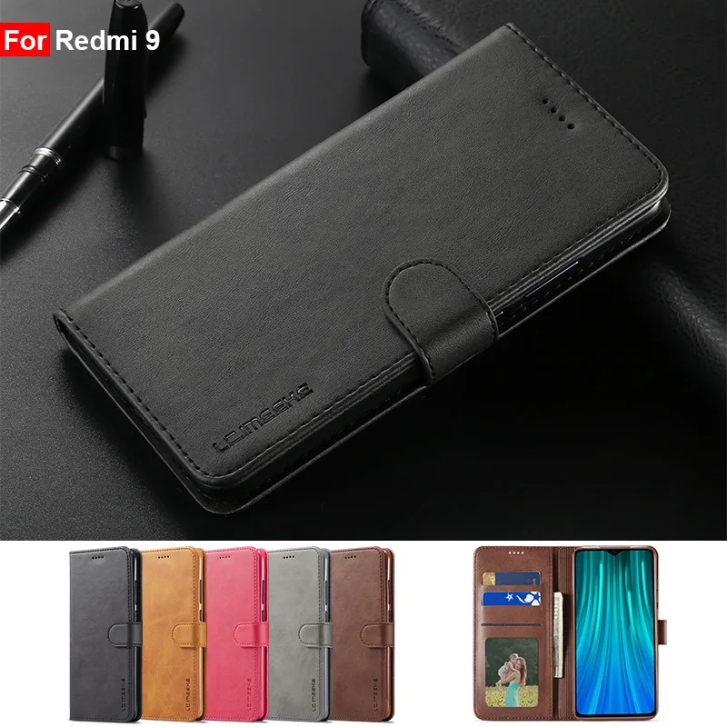 Redmi 9 Case Leather Vintage Phone Case For Xiaomi Redmi 9 Case Flip 360 Magnetic Wallet Cover On Redmi 9 Cases For Redmi 9 Bags