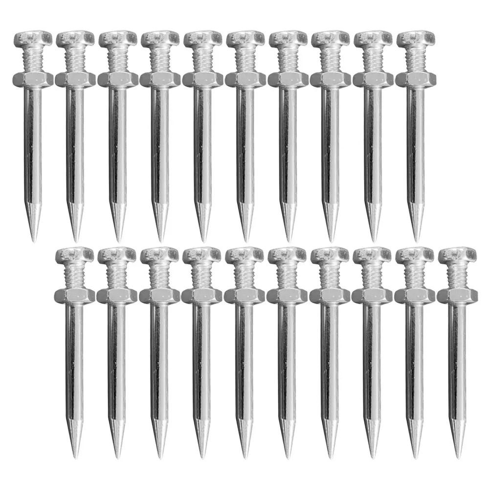 

20pcs Lawn Aerator Shoe Spikes 58MM Silver Heavy Duty Replacement Pegs for Garden Soil Aerating Tools Nail Accessories