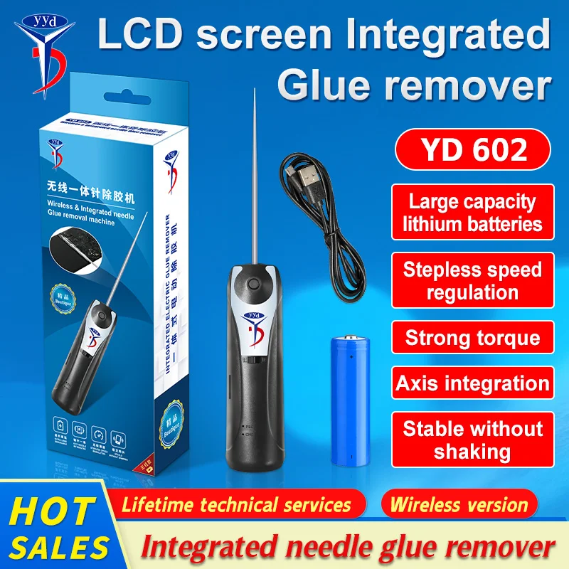 YYD YD 602 Integrated needle wireless glue remover can be used for cleaning adhesive on mobile OCA screens, rechargeable