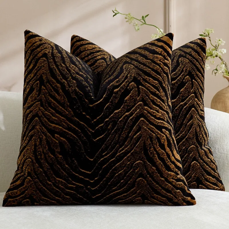 2 sets of milk velvet sofa cushion covers zebra print sofa pillow covers decorative leopard print cushion covers