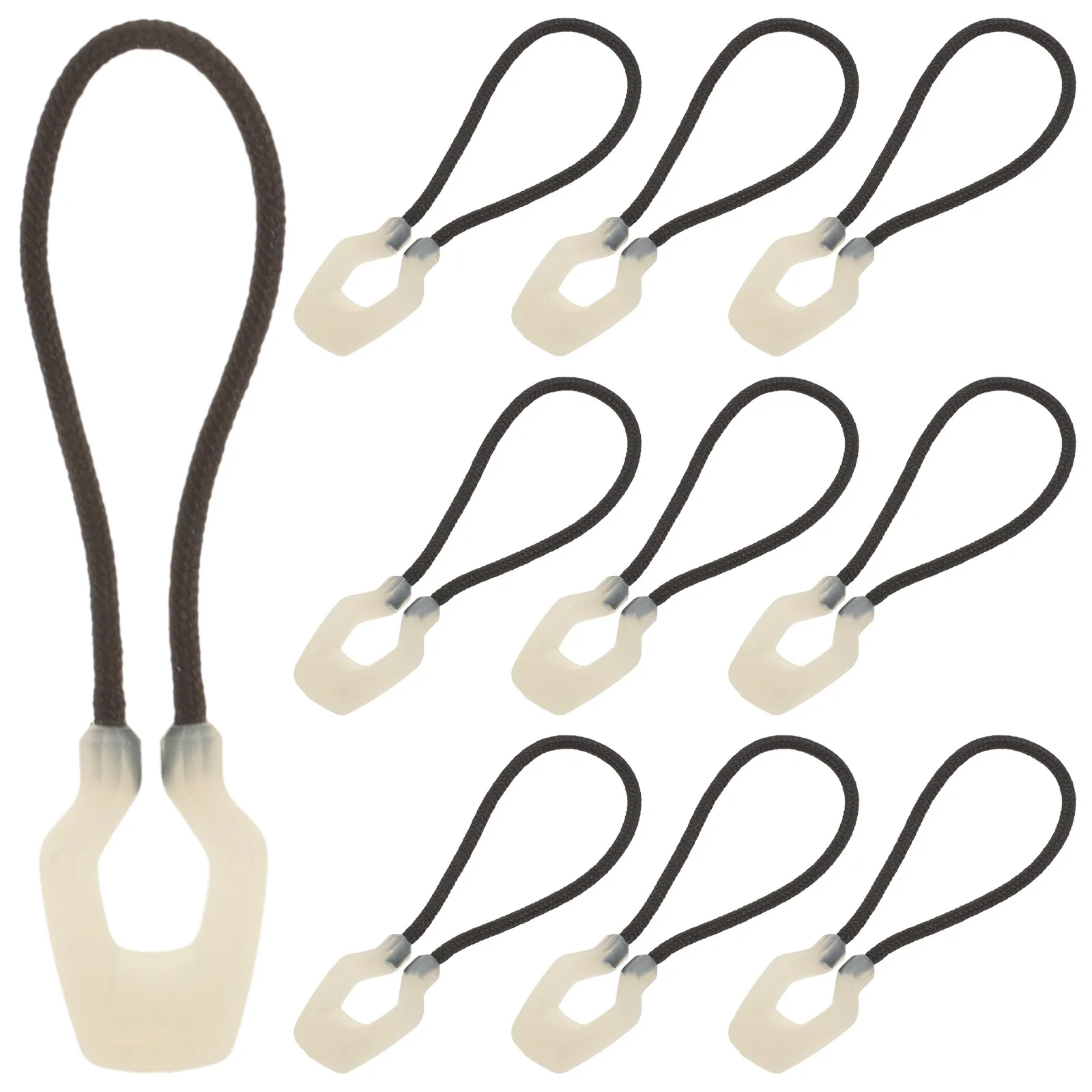 10Pcs Wear Resistant Glow in The Dark Zipper Pulls Universal Plastic Zipper Heads for Coats Jackets Sportswear Down Vests Night