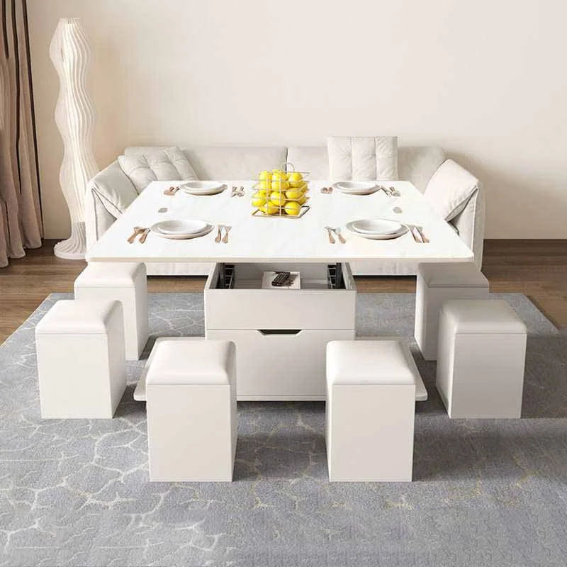 Multifunction Beige Coffee Tables Chinese Classy Foldable Floor Coffee Tables Luxury Apartments Stolik Kawowy Furniture Home