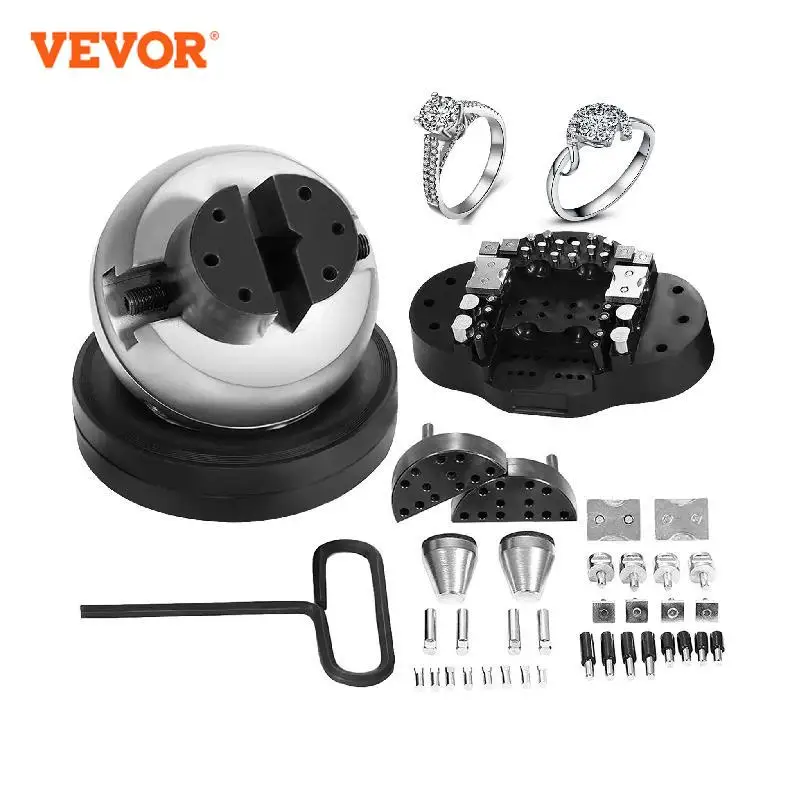 VEVOR 10Kg Full Set 5in Engraving Vise Standard Block Ball Inlaid Diamonds Jewelry Adjustable Setting Tool W/ 34Pcs Attachments