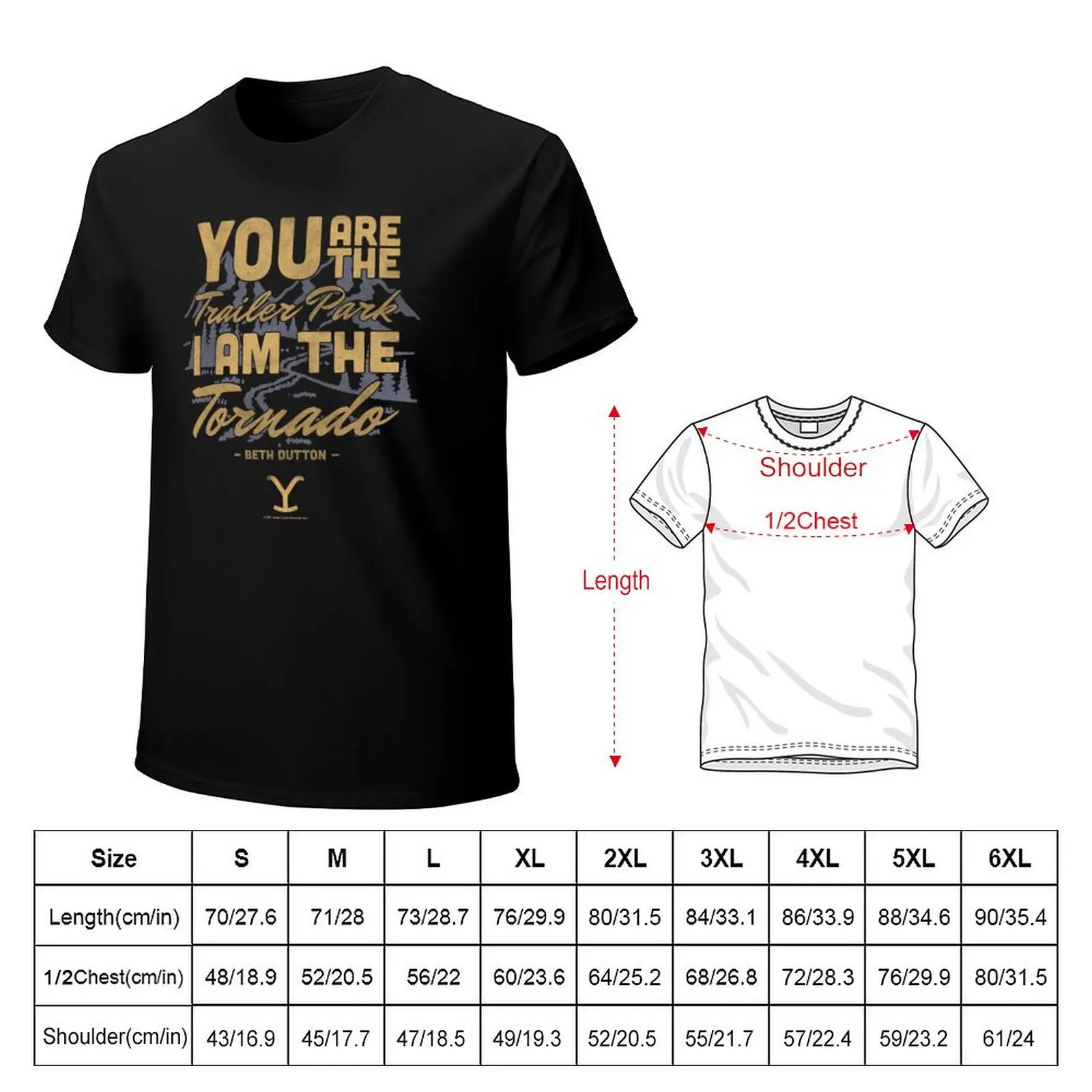 Yellowstone You Are The Trailer Park I Am The Tornado Vintage Post Card T-Shirt Casual Loose Fit Short Sleeve T-Shirt