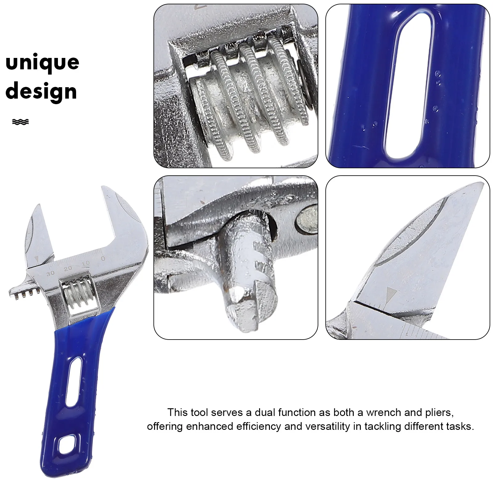 

Industrial Grade Adjustable Wrench Multi-Functional Large Opening Plumbing Tool for Bathroom Sink Repair Heavy Duty Metal
