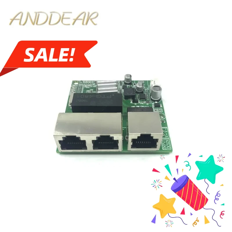 

3-портовый модуль гигабитного коммутатора широко используется в светодиодной линии, 5-портовый контактный порт 10/100/1000 м, модуль мини-переключателя PCBA, материнская плата