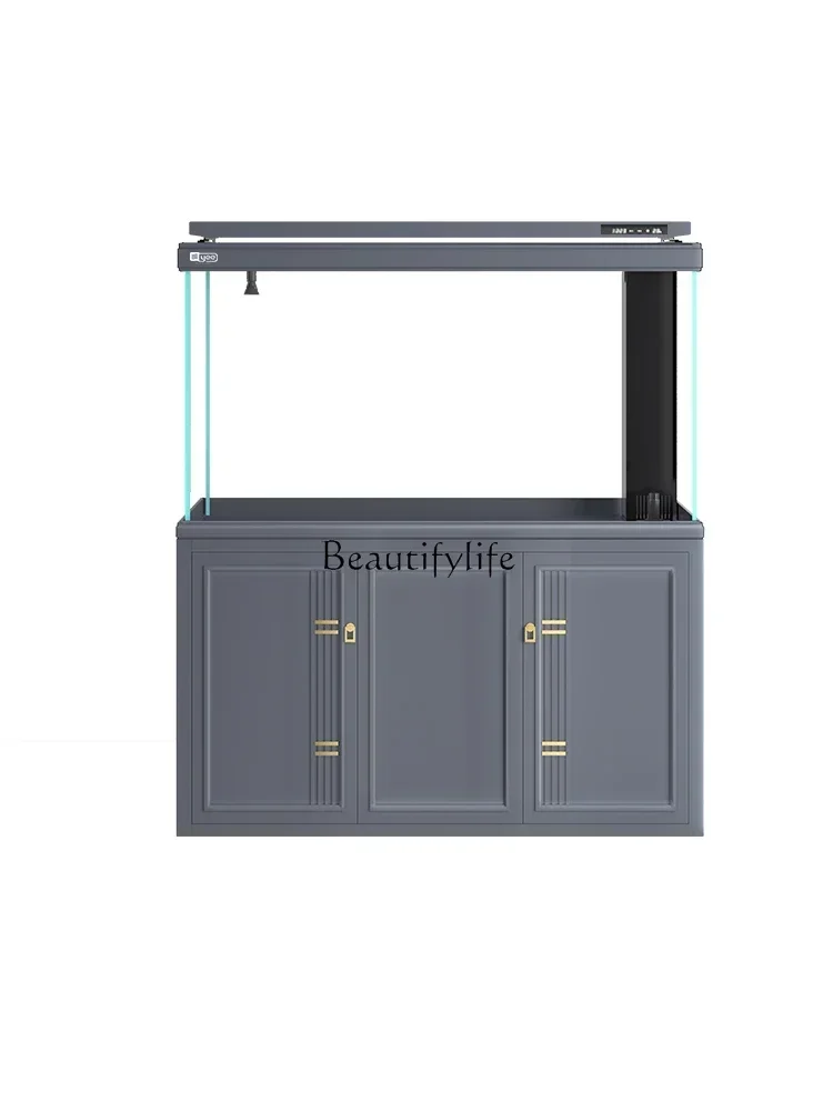 

FG28Aquarium Fish Tank Living Room Large Bottom Filter Dry Wet Separation Right Angle Overflow Super Platinum Dragon Fish Tank