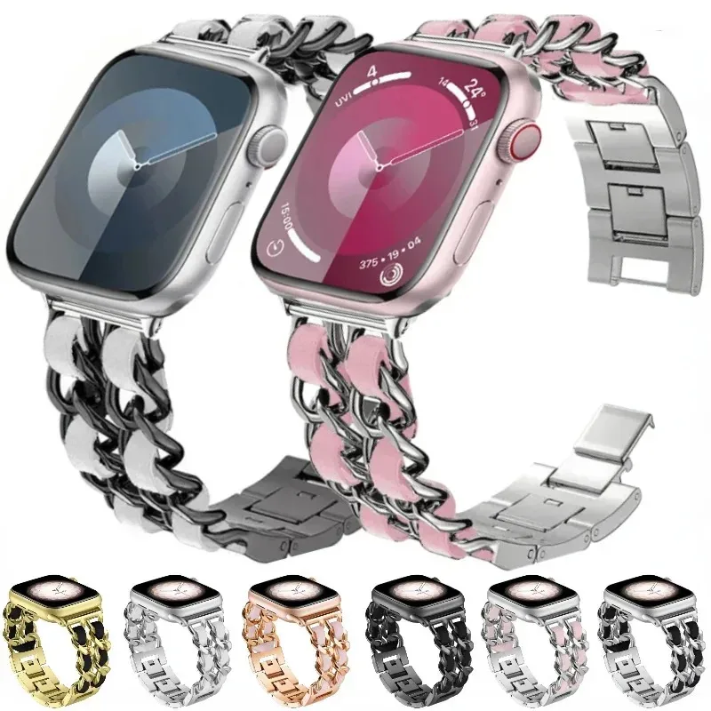 

Металлический ремешок-браслет для Apple Watch 10 9 8 7 46 мм 45 мм 41 мм Ultra/2 49 мм Женский браслет iWatch 6 5 4 SE 44 мм 42 мм Correa