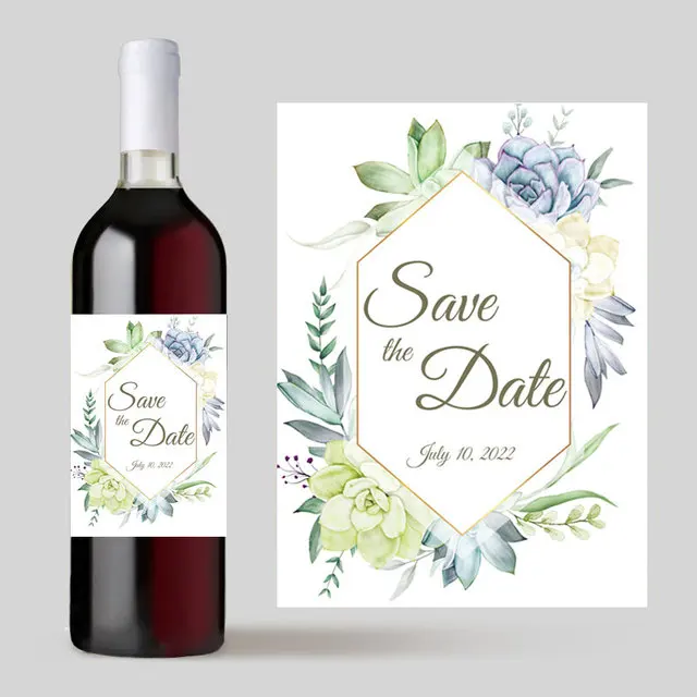 Custom Wedding Wine Bottle Adesivos, Impressão De Foto, Aniversário, Batismo, Baby Shower, Gravidez Anúncio Do Bebê, Etiqueta, 20Pcs