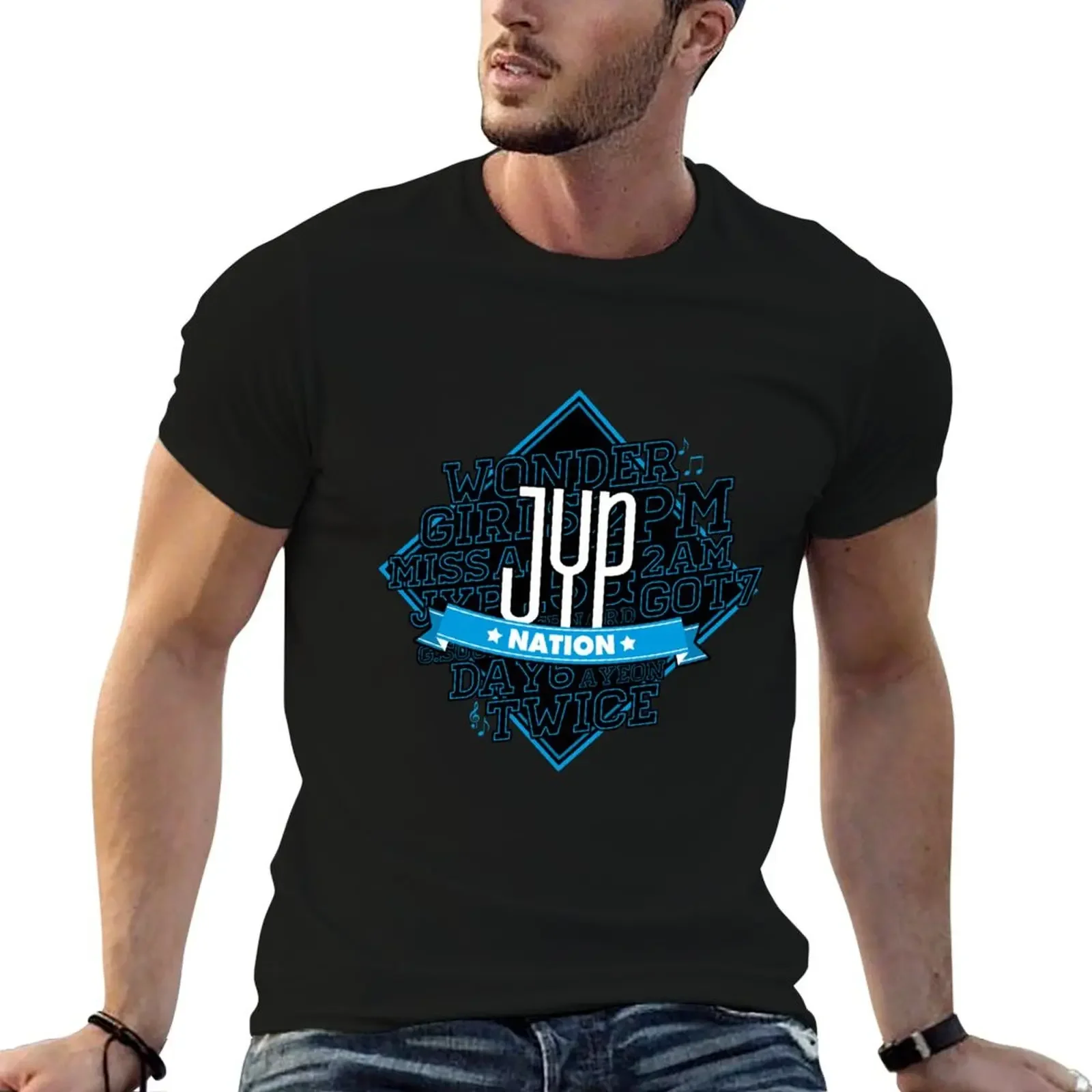 

JYP Nation T-Shirt sweat cute clothes customs plain black t shirts men