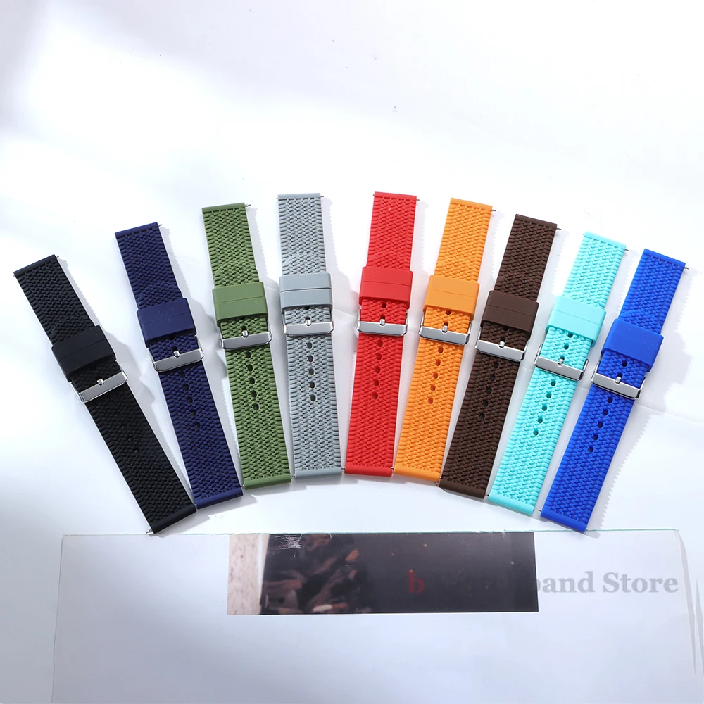 สายนาฬิกาซิลิโคนอ่อนนุ่มสําหรับ Samsung Galaxy 18 มม.20 มม.22 มม.24 มม.สร้อยข้อมือกีฬาสําหรับ smartwatch ผู้ชายอุปกรณ์เสริม