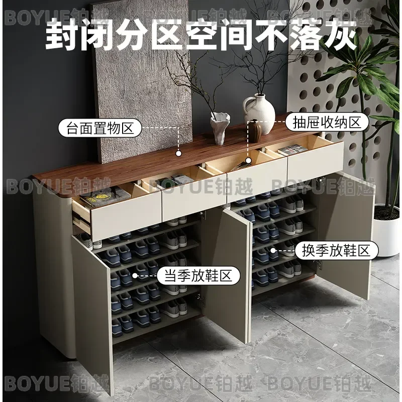 for Simple Modern Shoe Cabinet Household Entrance Storage Baking Paint Locker Models