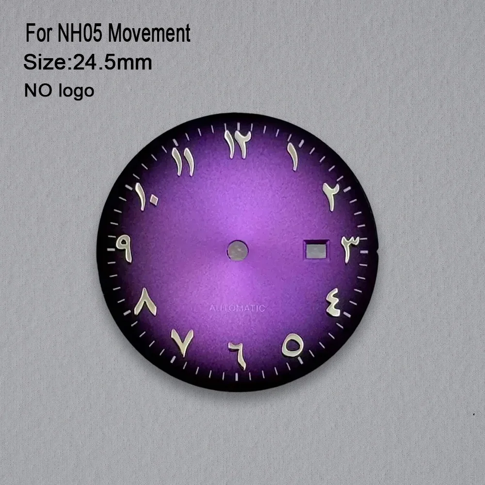 24.5mm No Logo Women Arabic numeral Dial For NH05 Movement High-Quality Custom Logo Watch Dials Hands Accessories Repair Tools