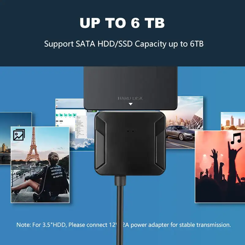 SATA 3 para USB 3.0 cabo adaptador, conversor de disco rígido, 2.5 \
