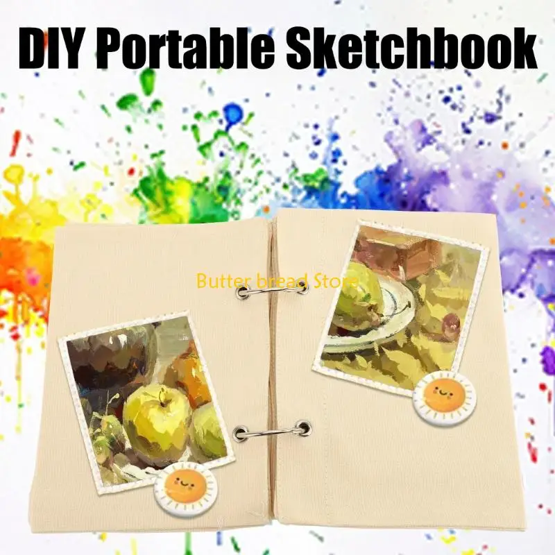 W89C 175x145 مللي متر كبير كتاب رسم الكتان دفتر النسيج ستيتشبوك 175x145 مللي متر للرسم الفني رسم خياطة الفن الحرفية