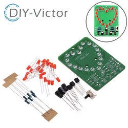 LED heart-shaped water flashing lamp kit DIY bulk electronic teaching training welding maker production and assembly