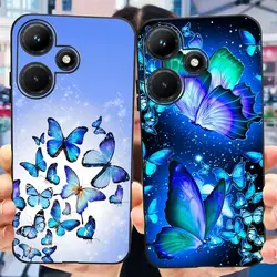 For Infinix Hot 30 X6831 Case Fashion Blue Butterfly Silicone Soft Capa Back Cover For Infinix Hot 30 4G Cases Hot30 2023 Bumper