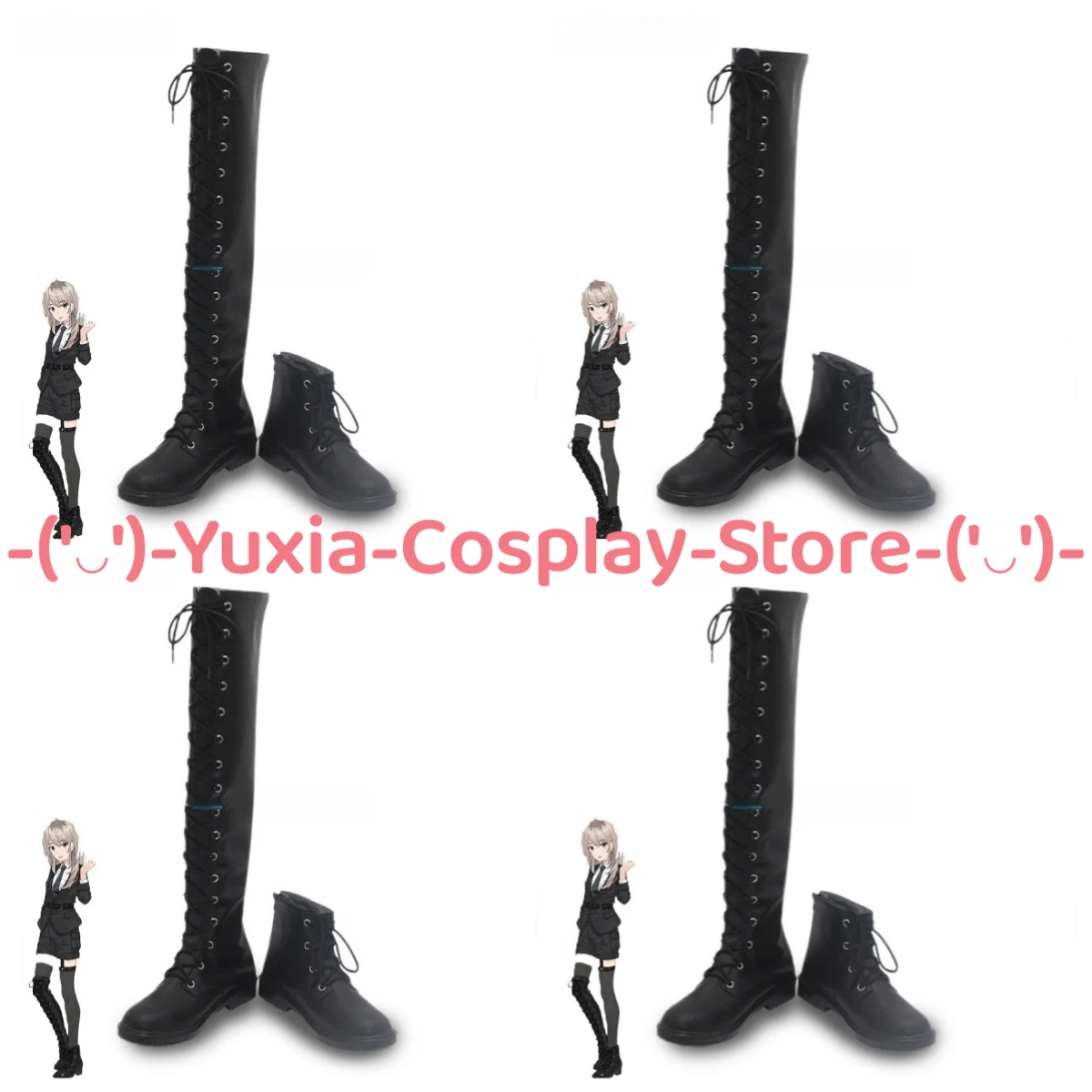 Yuxiacosplay! Buty do cosplayu Momoka Nishizono z Girls Band Cry, skórzane botki z PU, kostium na Halloween, karnawał, imprezę, postać z anime