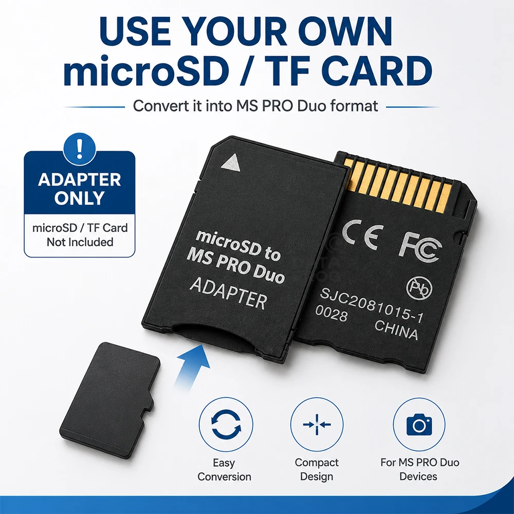 DATA FROG MS Pro Duo Memory Stick Adapter Micro SD TF Card Reader Converter for PSP 1000 2000 3000 view 2