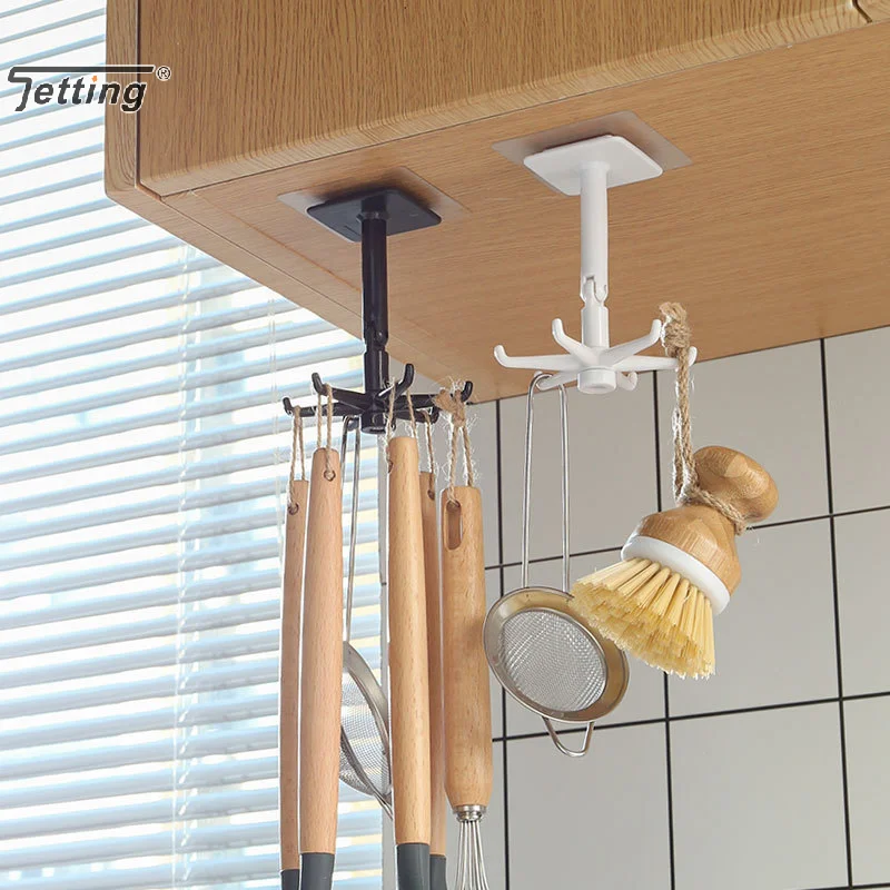 Kitchen Hook Multi-Purpose Hooks 360 Degrees Rotated Rotatable Rack For Organizer And Storage Spoon Hanger For Kitchen Gadgets