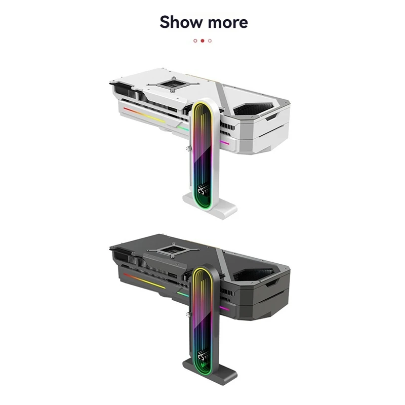Graphics Card Anti-Sag Bracket with ARGB Sync, Temperature Display, Adjustable Height, 5V 3Pin B-A27I