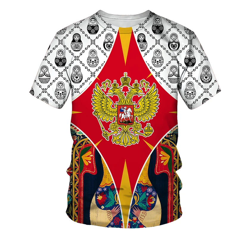 2023 Russian Flag T Shirt Women Fashion Ussr Soviet 3D Print Clothing Kids Polyester Hip Hop Tops Crew Neck Summer Men's Tee