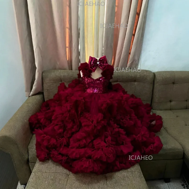 2026 Children Girls Full Skirt Princess Gown Birthday Party Evening Kids Formal Host Flower Girl Wedding Fashion Elegant Clothes