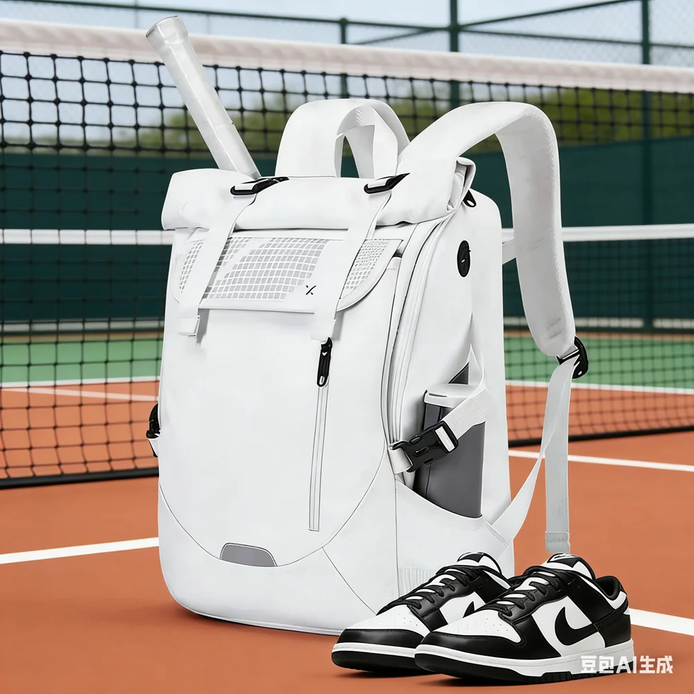 

36-55L Badminton Tennis Racket Bag Fitness Business Travel Backpack for 15Inch Laptop Compartment, Separate Shoe Compartment