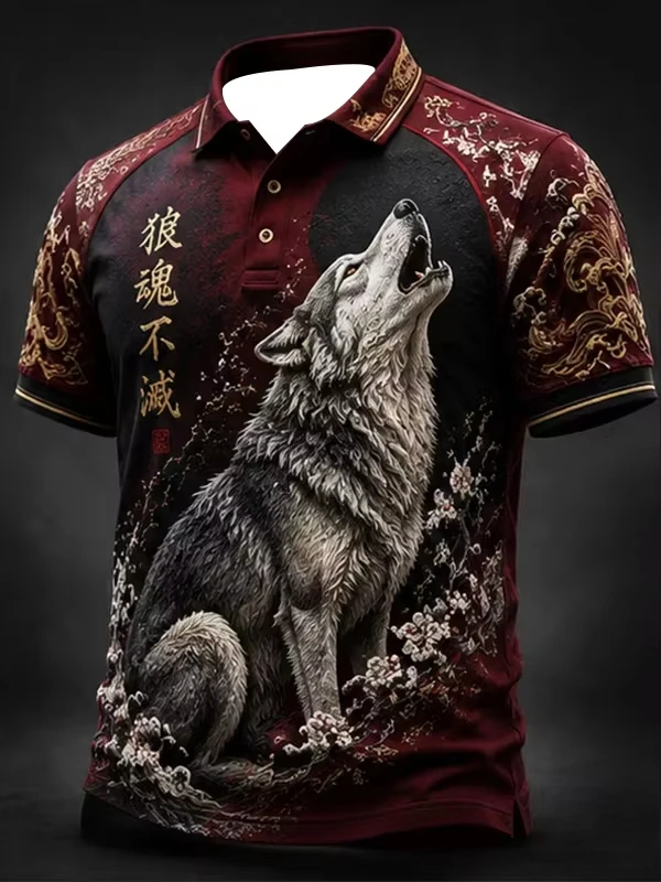 2027 Summer Men's New Style Polo Shirt - Japanese Samurai Series 3D Printed Outdoor Sports Quick-Drying Jacket for Family Use
