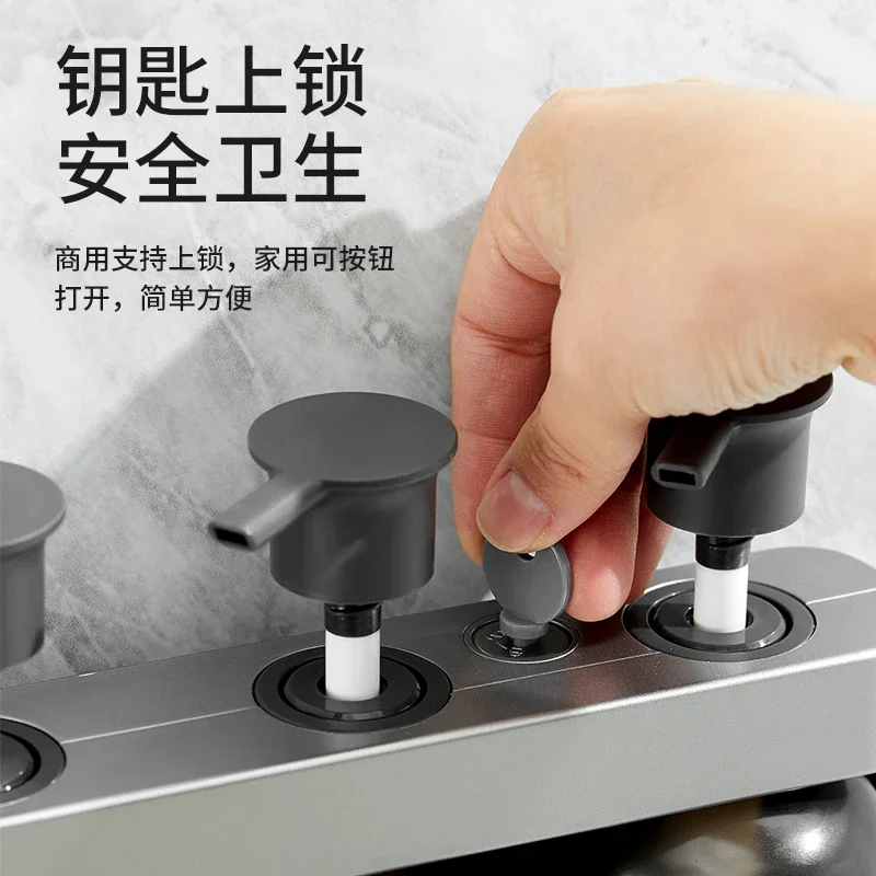 Three Head Hotel Wall Mounted Shampoo And Shower Gel Separate Bottles Refillable,Lockable Soap Dispenser,Bathroom Accessories
