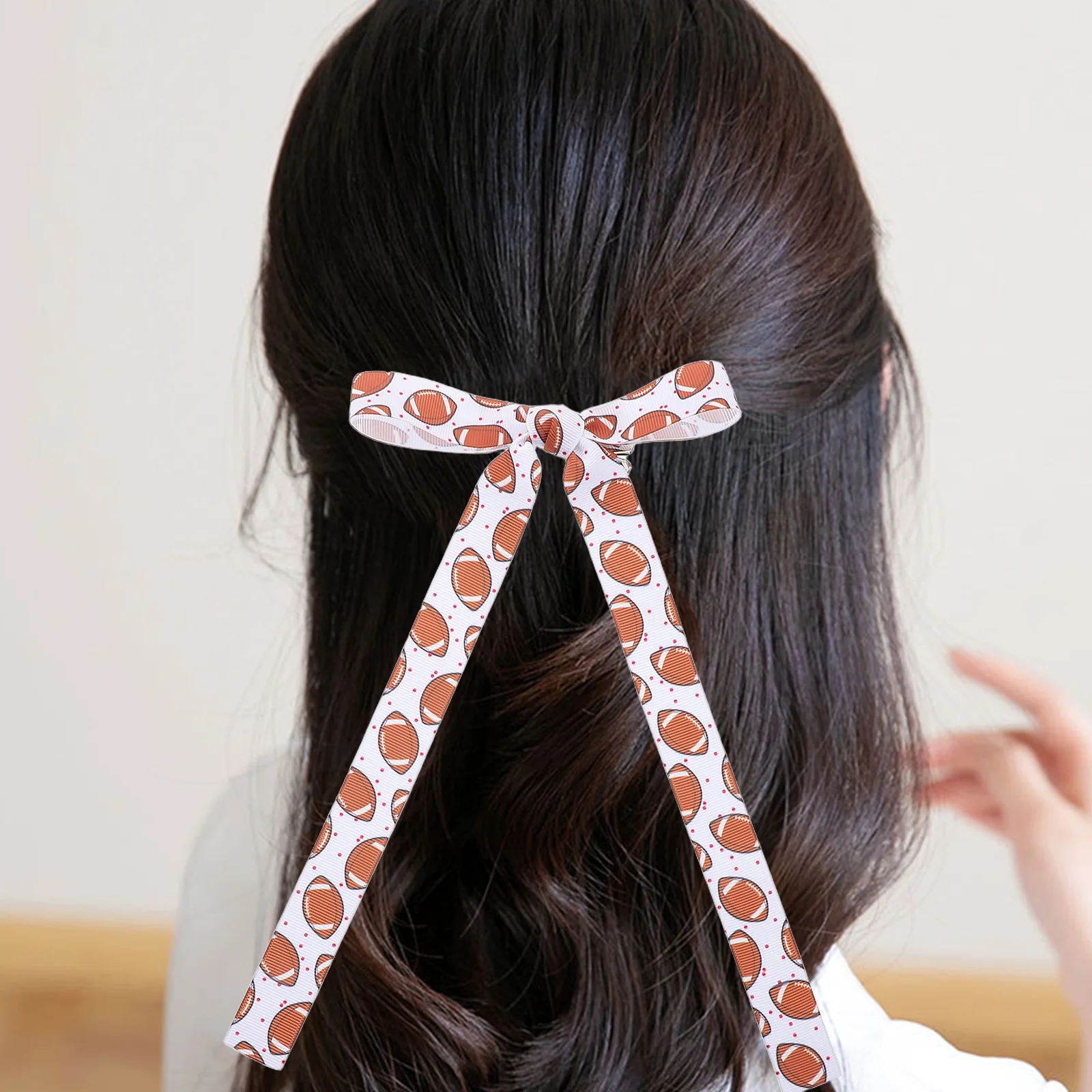الشريط كليب خمر Bowknot باريت كرة القدم شكل كليب الرياضة موضوع دبابيس الشعر سميكة إكسسوارات الشعر شرابة مشابك الشعر ل