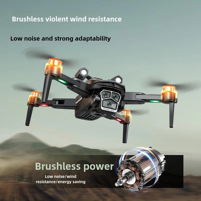 New A168 Brushless Drone with 6K/8K Optical Flow Aerial Photography, Quad-Copter Remote Control Aircraft-Perfect Christmas Gift