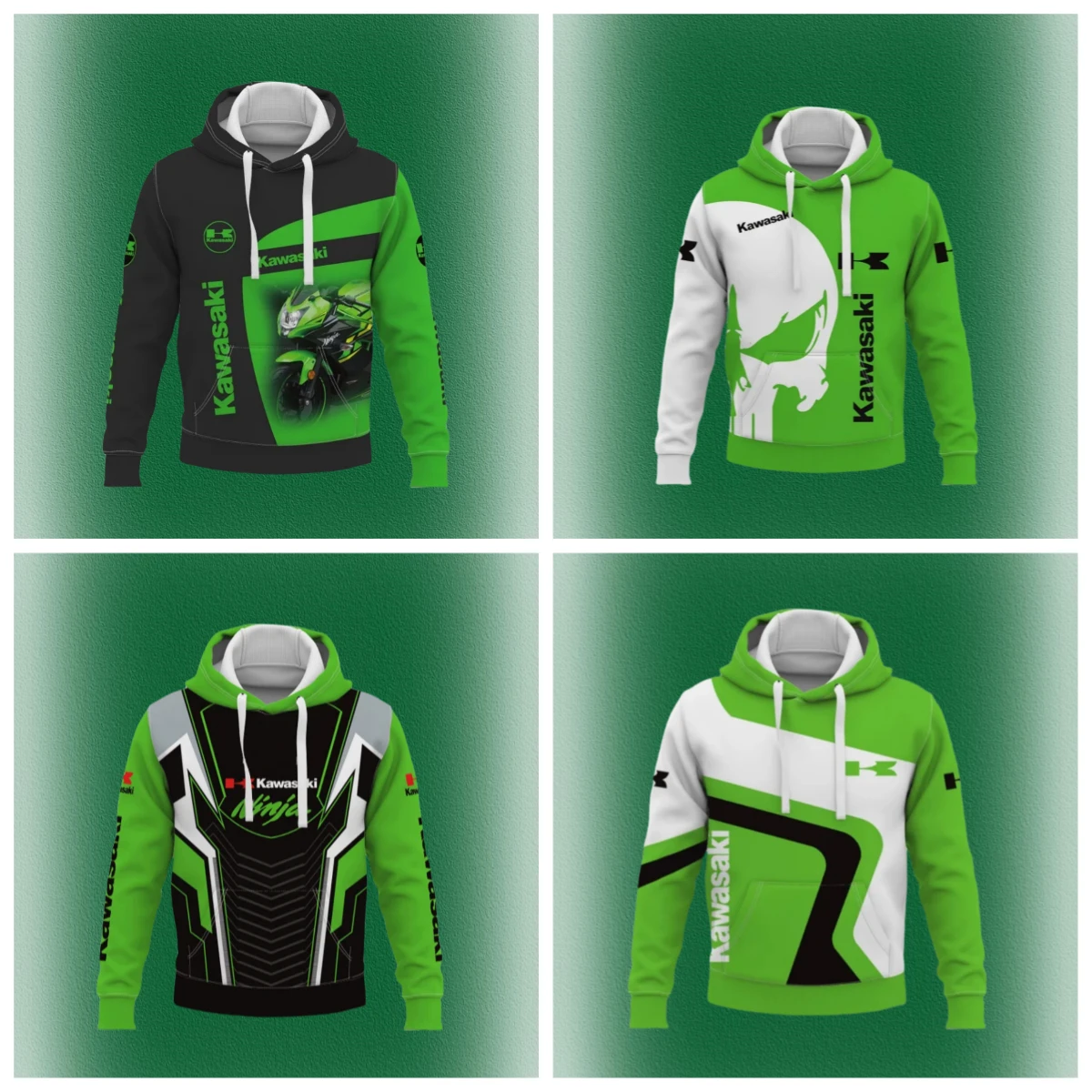 

2025 Models Outdoor Kawasaki Ninja Motorcycle Riding Off-Road Pullover Extreme Sports Adventure Hoodie
