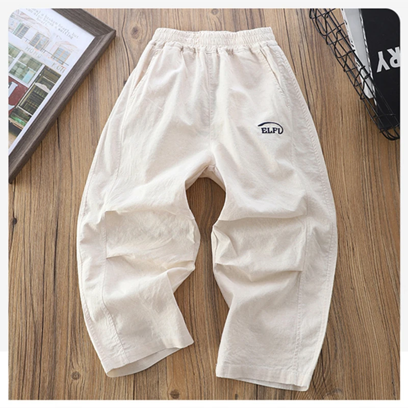 

4-13T spring summer children kids boys fashion casual cotton linen streight pants
