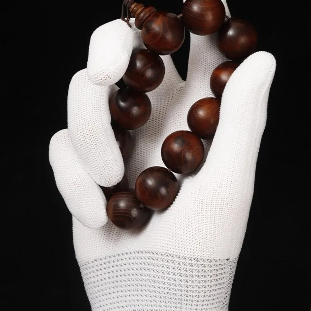 12 Pairs Wear Resistant Antique Work Gloves Solid Color Thickened Full Finger Gloves Breathable Cultural Polishing Mittens