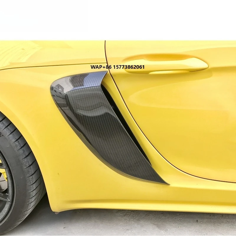 

718 Fender Vents Fit for POR 718 2017-2019 Year GT4 Style DRY Carbon Fiber Stick on Directly Side Vents for 718 Cyman