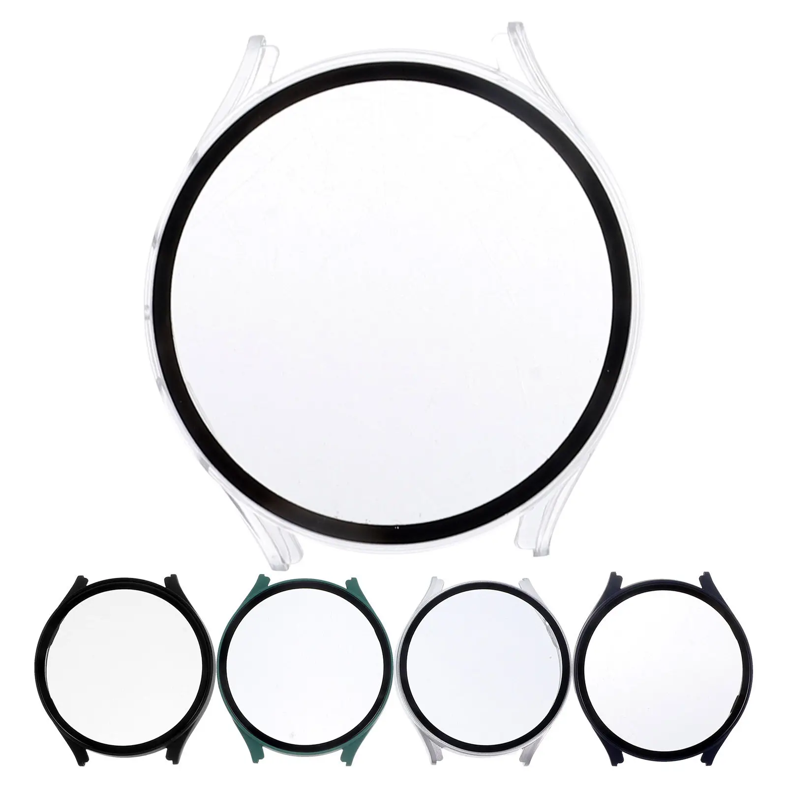 

5Pcs Watch Protector Tempered Glass Pc Bumper Case Scratch Resistant Shockproof Full Coverage 44Mm Screen Protector for