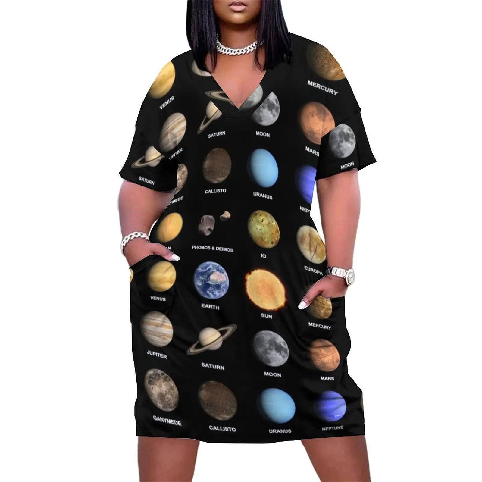 Solar System Planets Loose Pocket Dress women party dresses dresses for special events prom dress