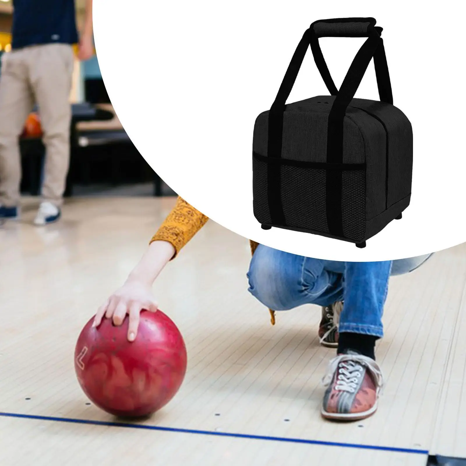 Bowling Ball Bag Bowling Bag Case Portable Oxford Cloth Bowling Handbag Single Bowling Tote for Women Men Bowling Accessories