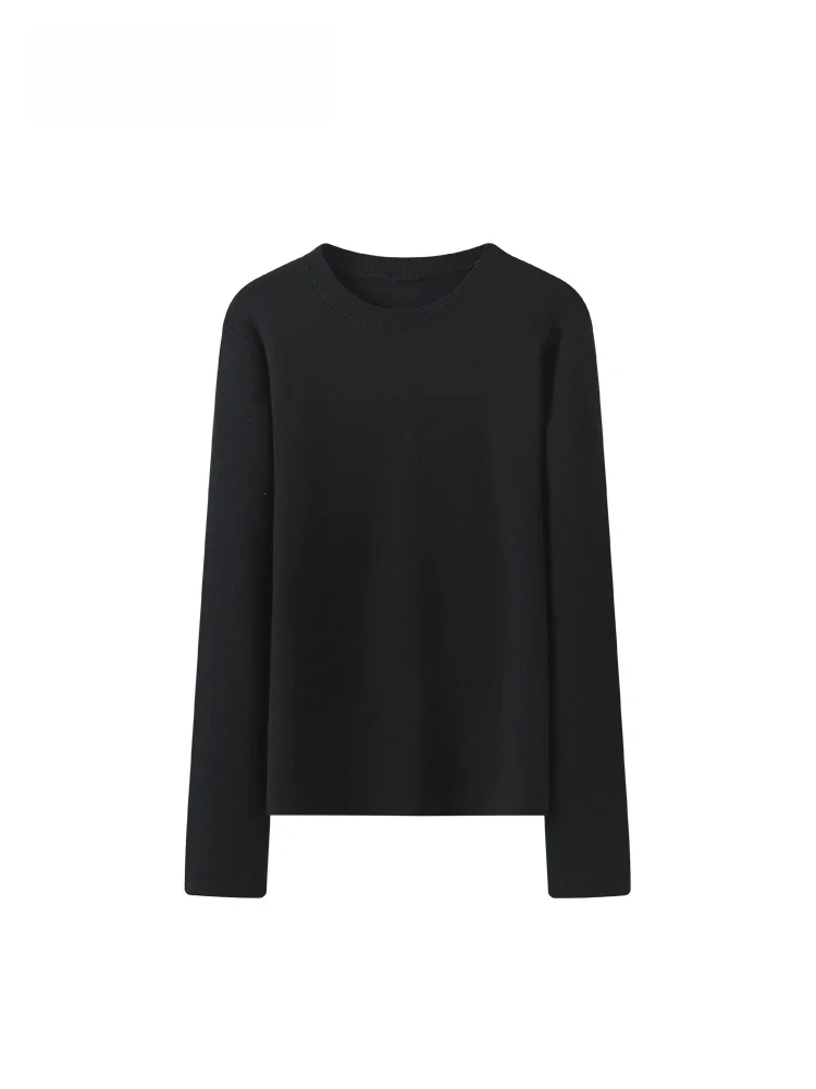 

plus Size Women's round Ne Long Sve Base irt Casual Inner Wear Slimming Knitted Wool Blend Spring Faion Simple Sle